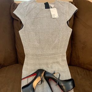 H&M’s grey cap sleeved pencil dress